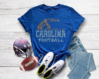 Carolina Rhinestone Football T-Shirt: Tailgate Sports Tee