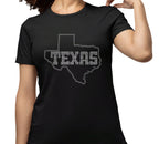 Texas Rhinestone T-Shirt: State Map Tee, Texan Pride