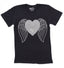 Rhinestone Angel Wings Heart T-Shirt: Memorial Apparel