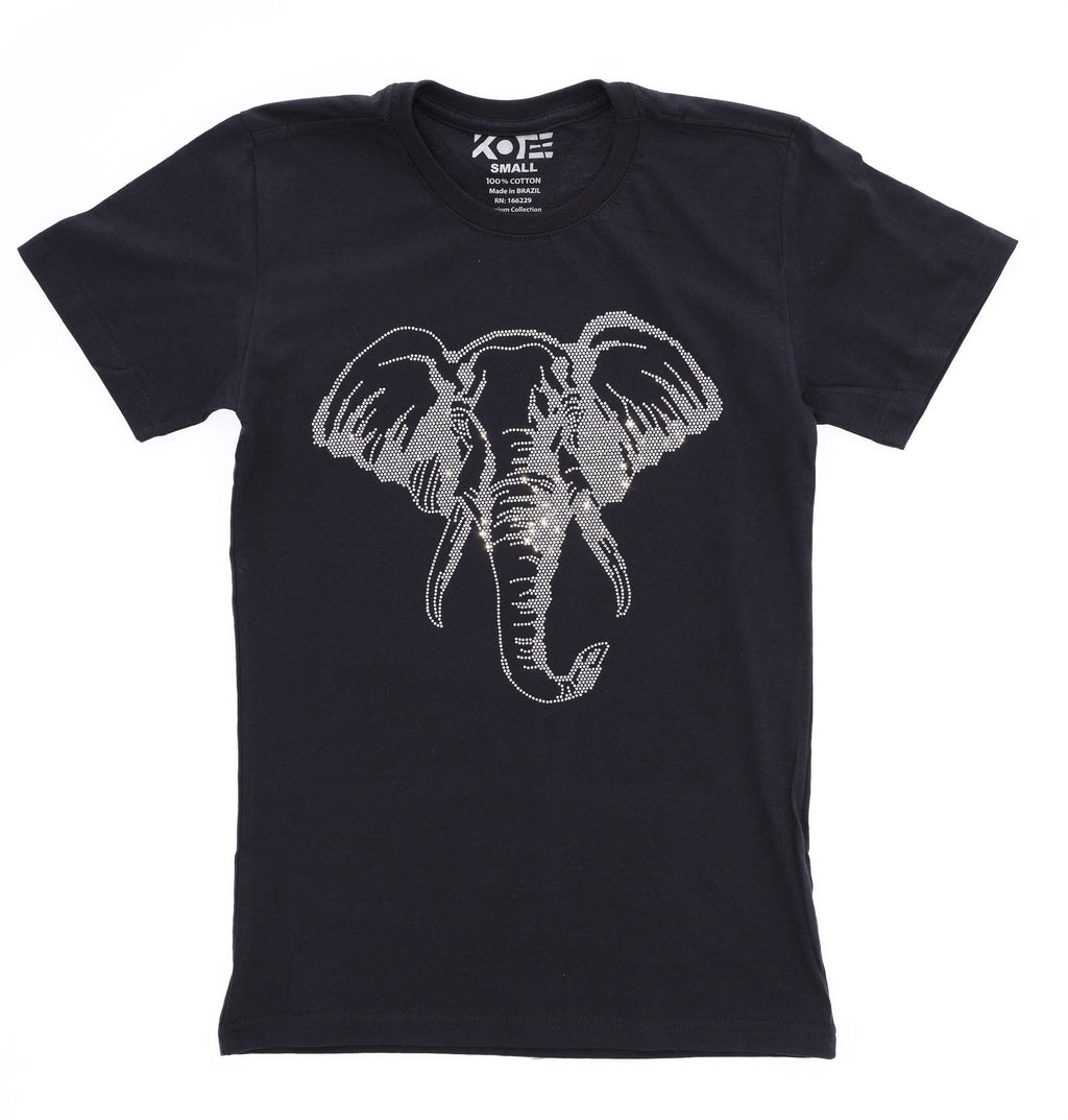 Elephant Rhinestone T-Shirt: Wildlife Safari Apparel