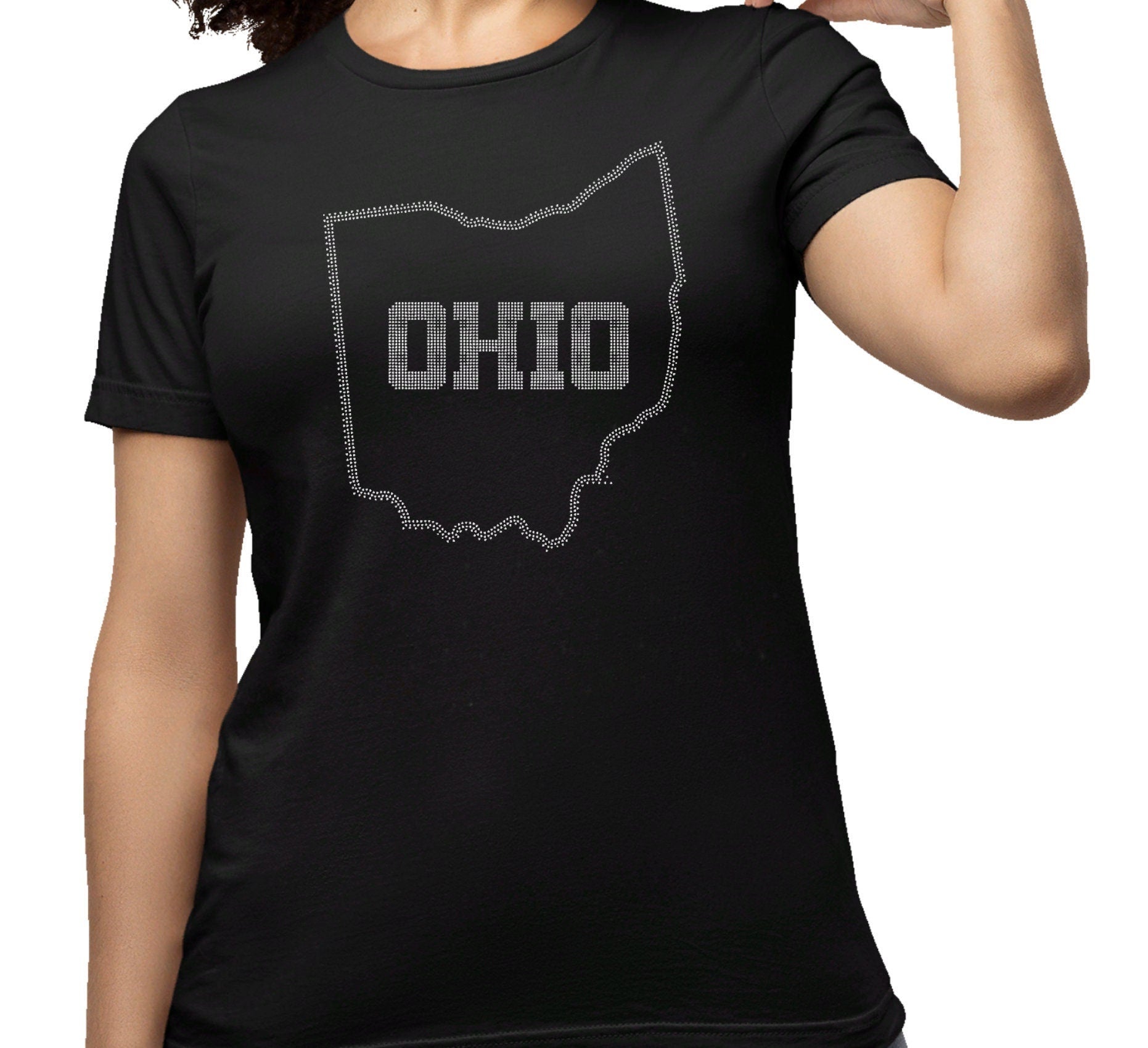 Ohio State Rhinestone T-Shirt: Buckeye Football Map Tee Main image
