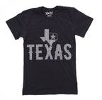 Rhinestone Texas T-Shirt: State Map with Star, Western Tee
