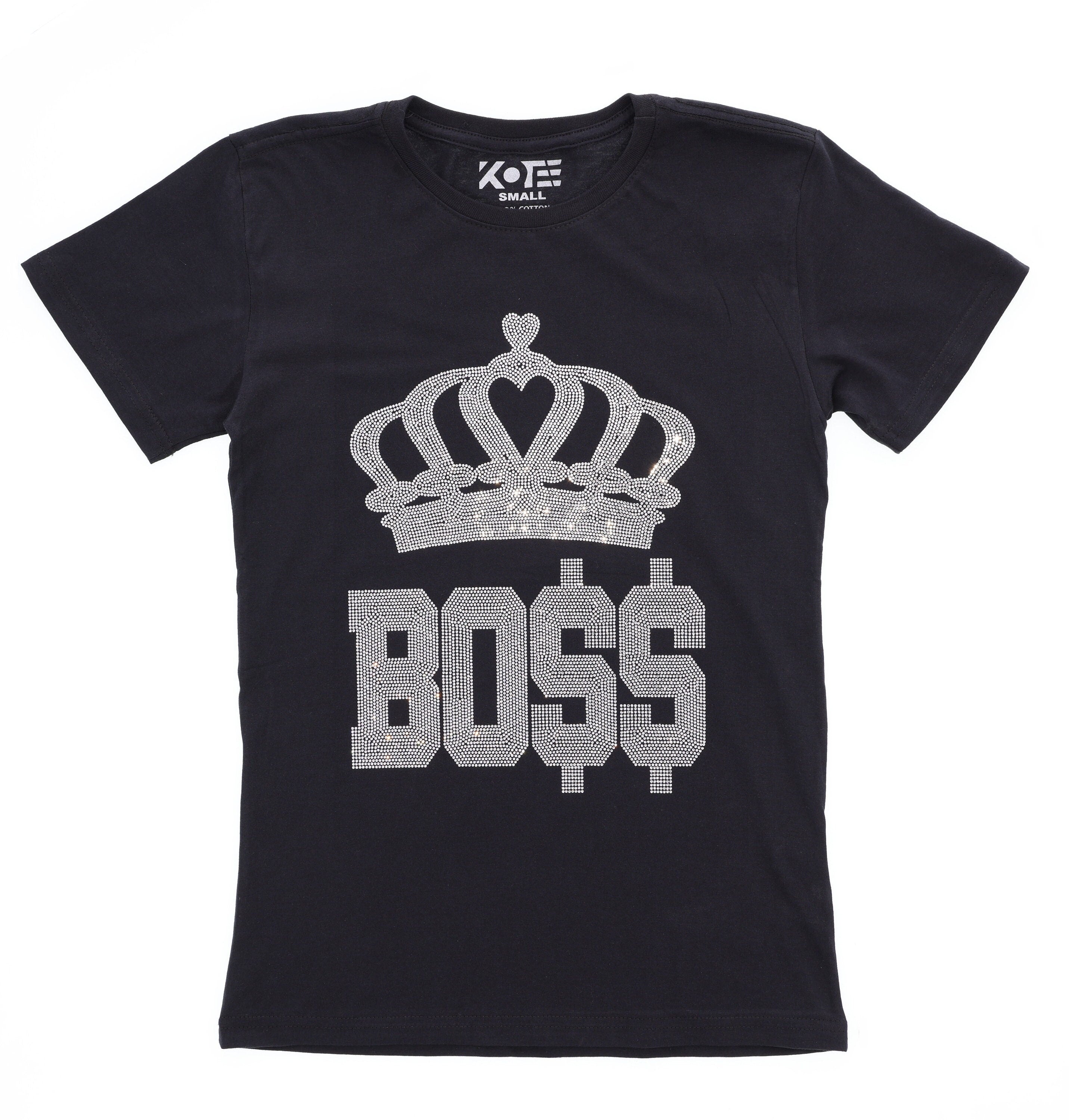 Rhinestone Crown Boss T-Shirt: Funny Boss Lady Gift Main image