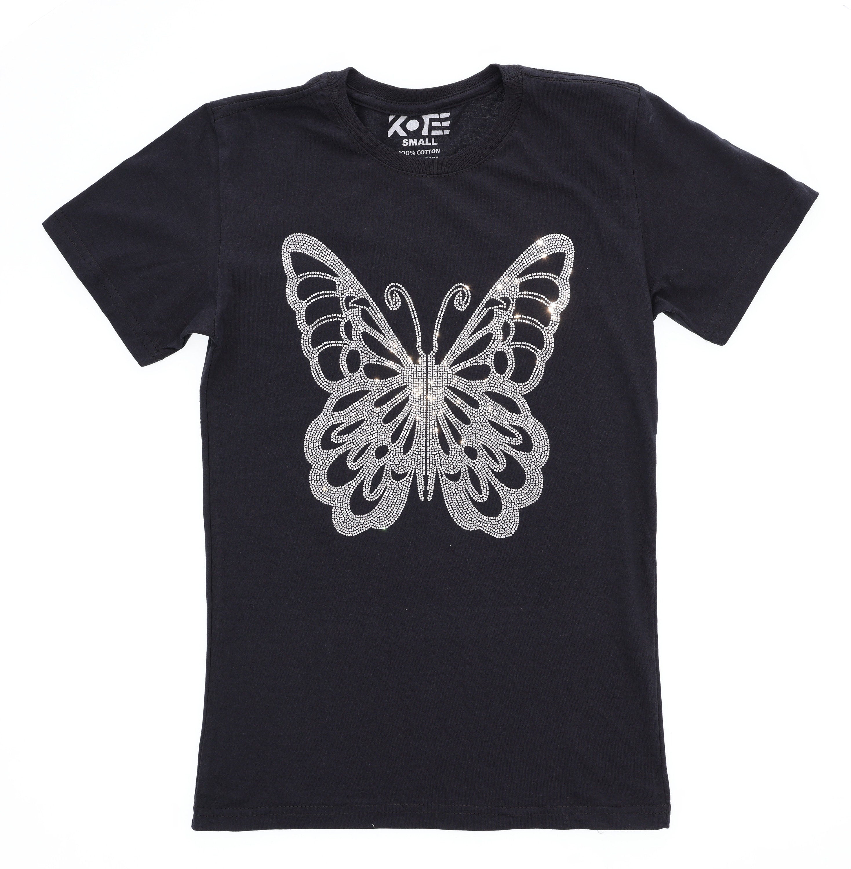 Rhinestone Butterfly T-Shirt: Elegant Spring Fashion Top