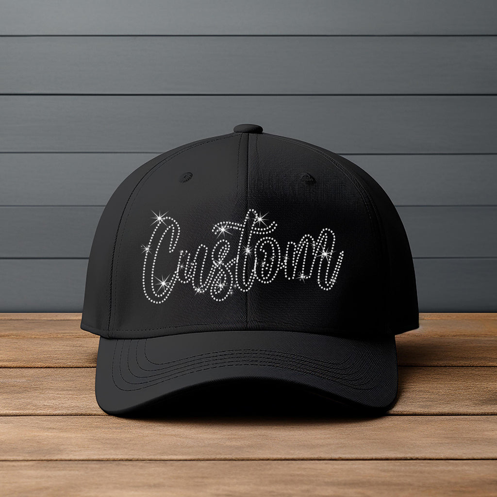 Personalized Rhinestone Snapback Cap: Custom Bling Design