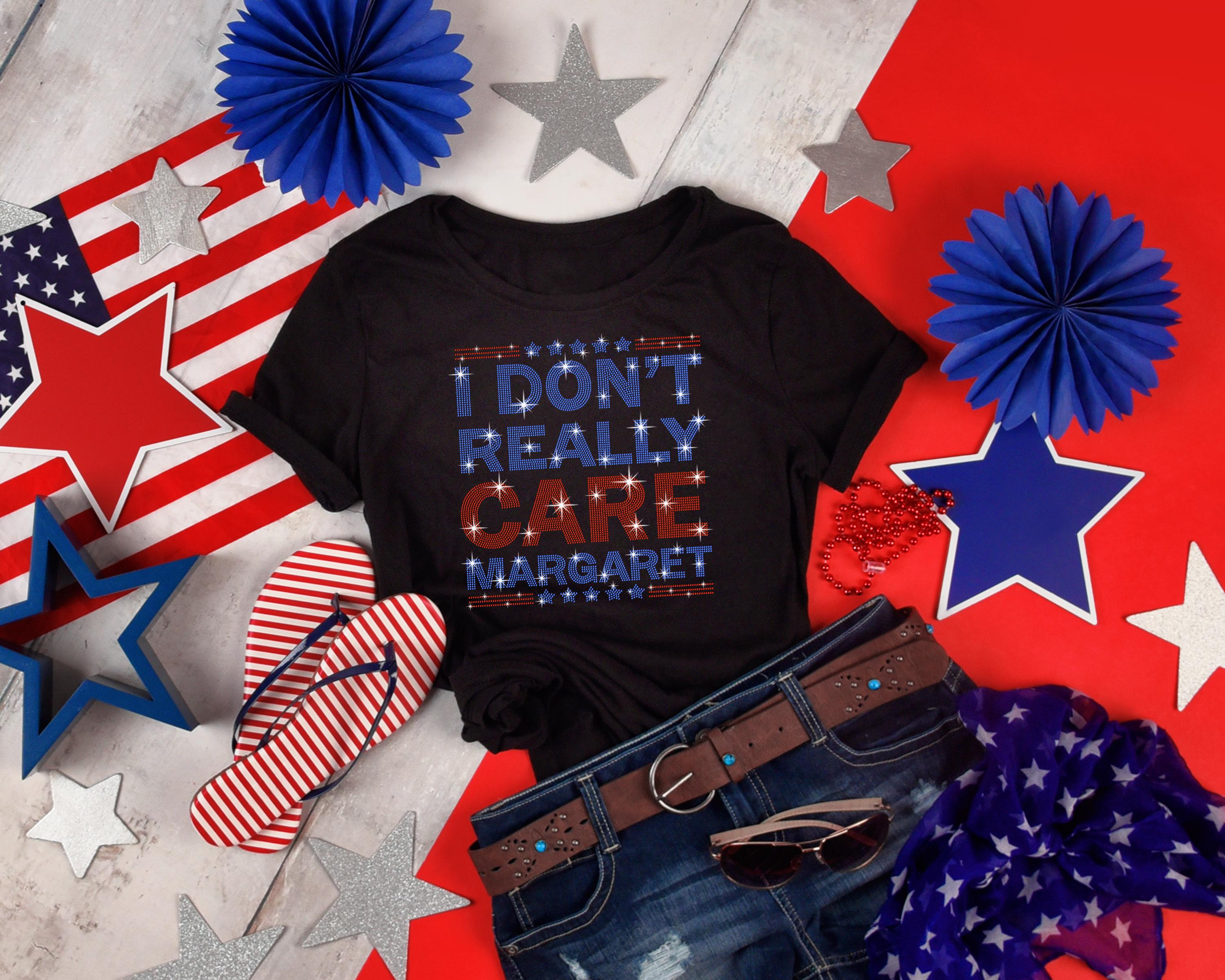Rhinestone 'I Don't Care Margaret' T-Shirt: Sarcastic Soft Cotton Tee