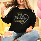 Birthday Queen Rhinestone T-Shirt, Cute Woman Tee-Shirt with Heart and Crown , Girl's Bling Shirt, Best Gift for Wife or Girl Friend