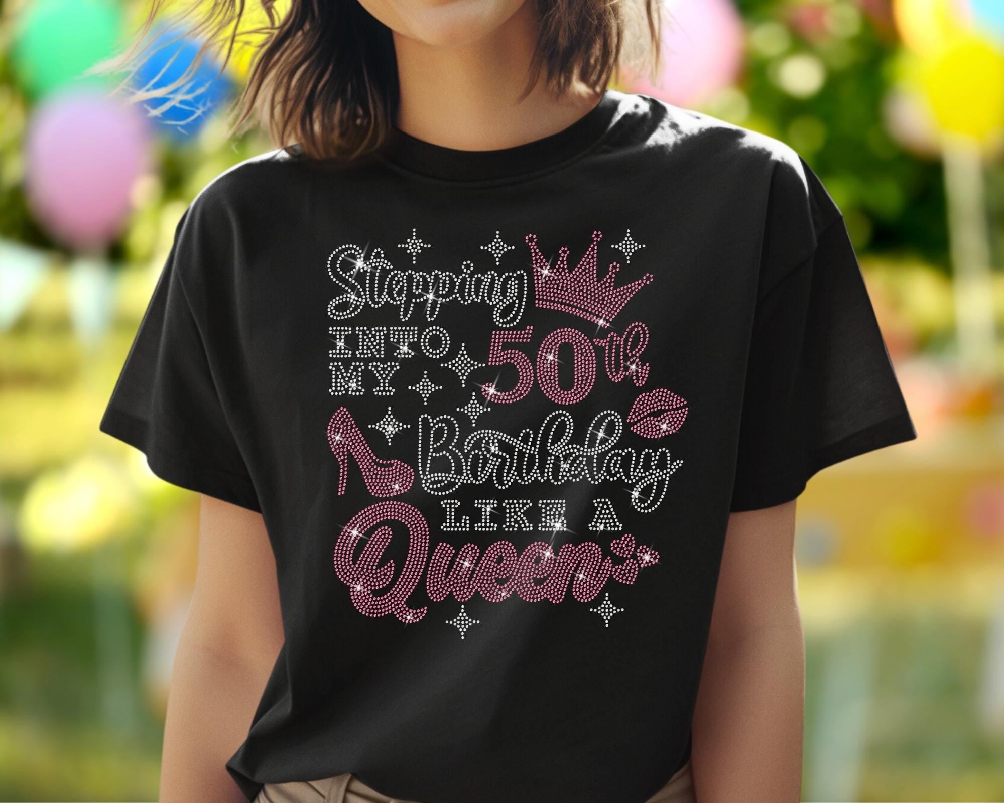 Rhinestone Birthday Queen Shirt: Funny 40th/50th/60th/80th Party Tee Secondary image