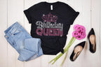 Birthday Queen and Squad Rhinestone Shirt, Glittering Unique Design Tee, Birthday Girl Squad, Perfect Gift for Best Friend