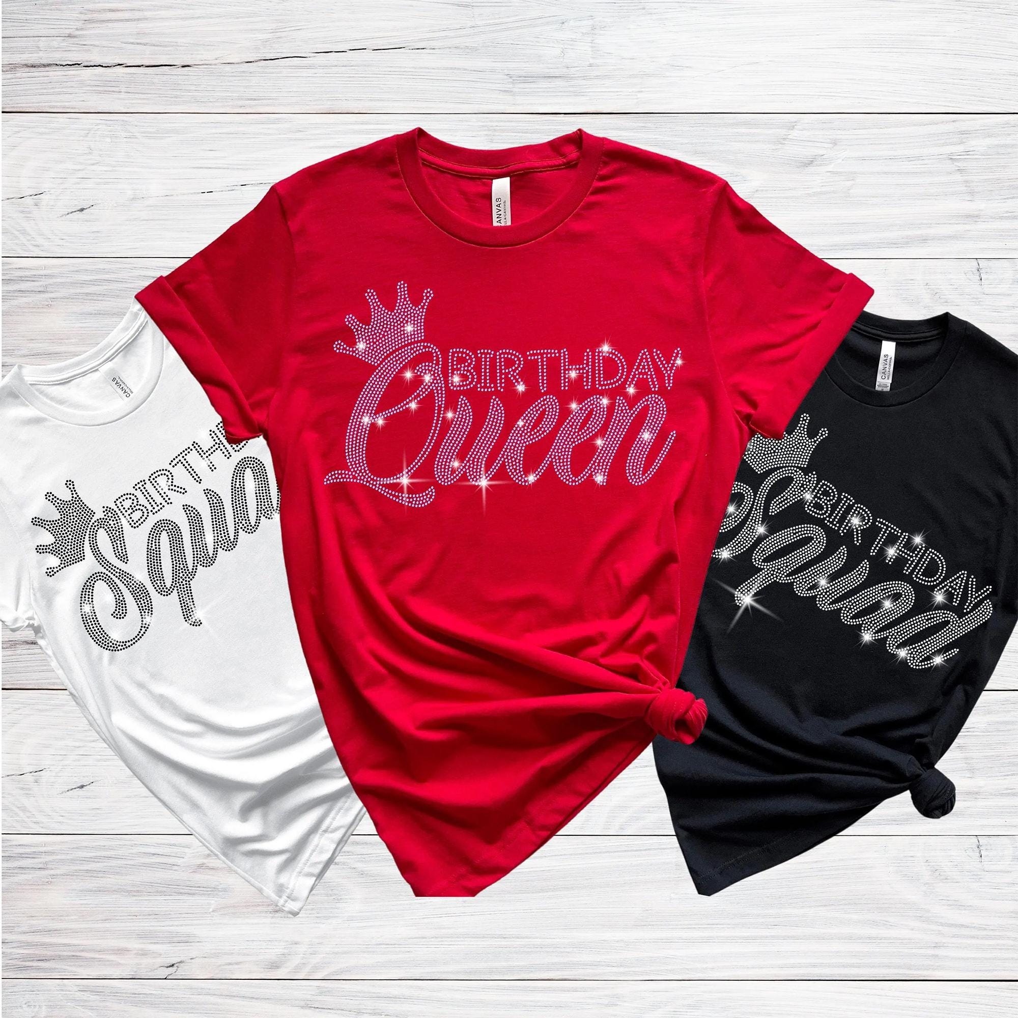 Birthday Queen Rhinestone Shirt: Glittering Squad Celebration Tee