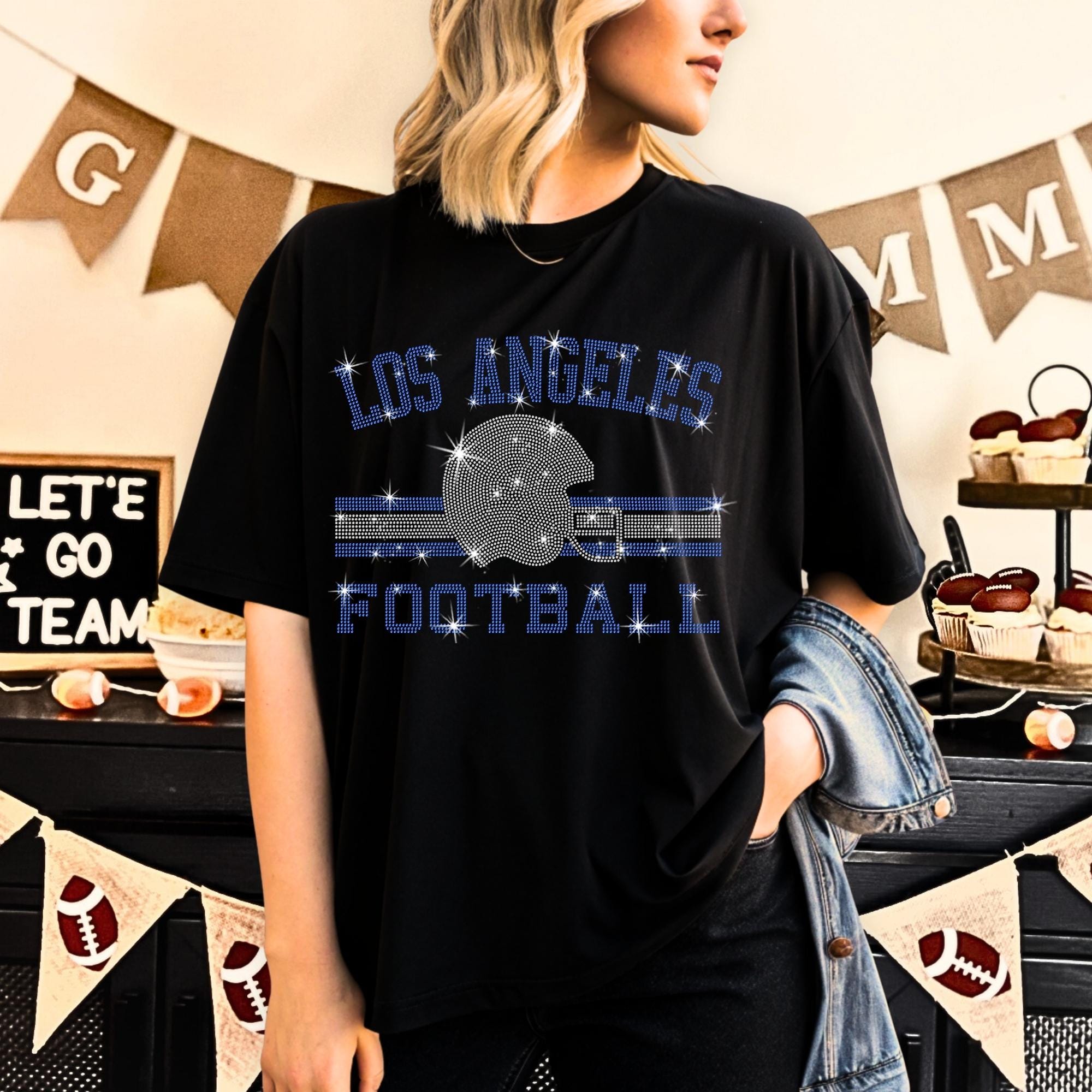 Los Angeles Football Rhinestone T-Shirt: Unisex Game Day Tee Main image