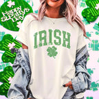Irish Clover Rhinestone T-Shirt: Retro St Patrick's Day Tee