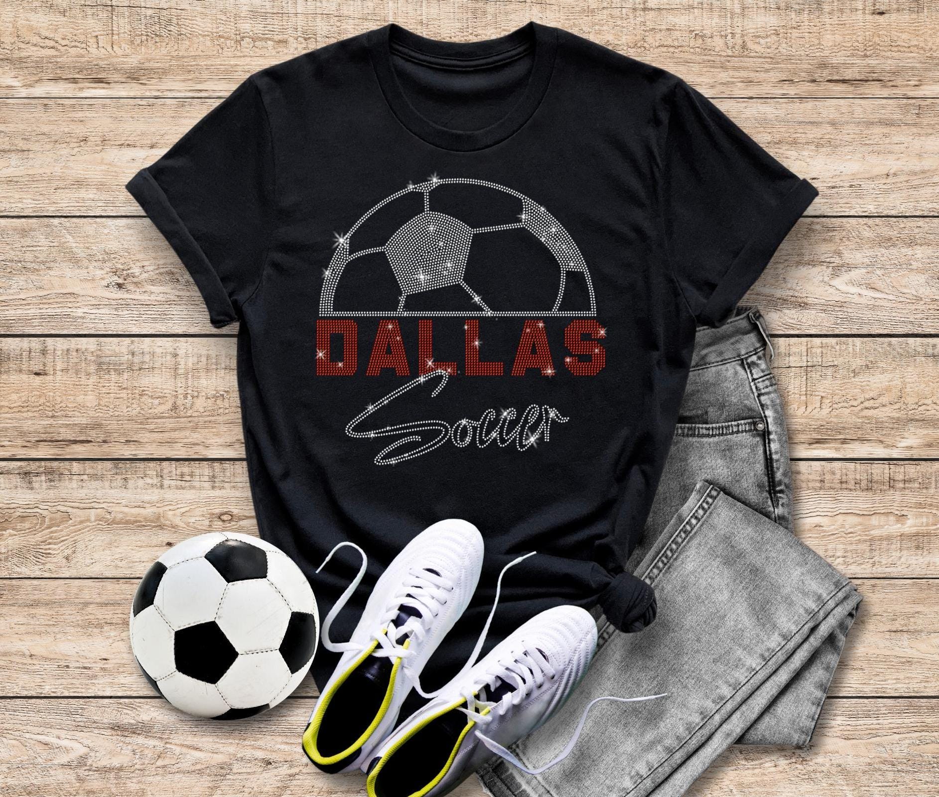Dallas Rhinestone Soccer T-Shirt: Game Day Tailgate Tee Main image