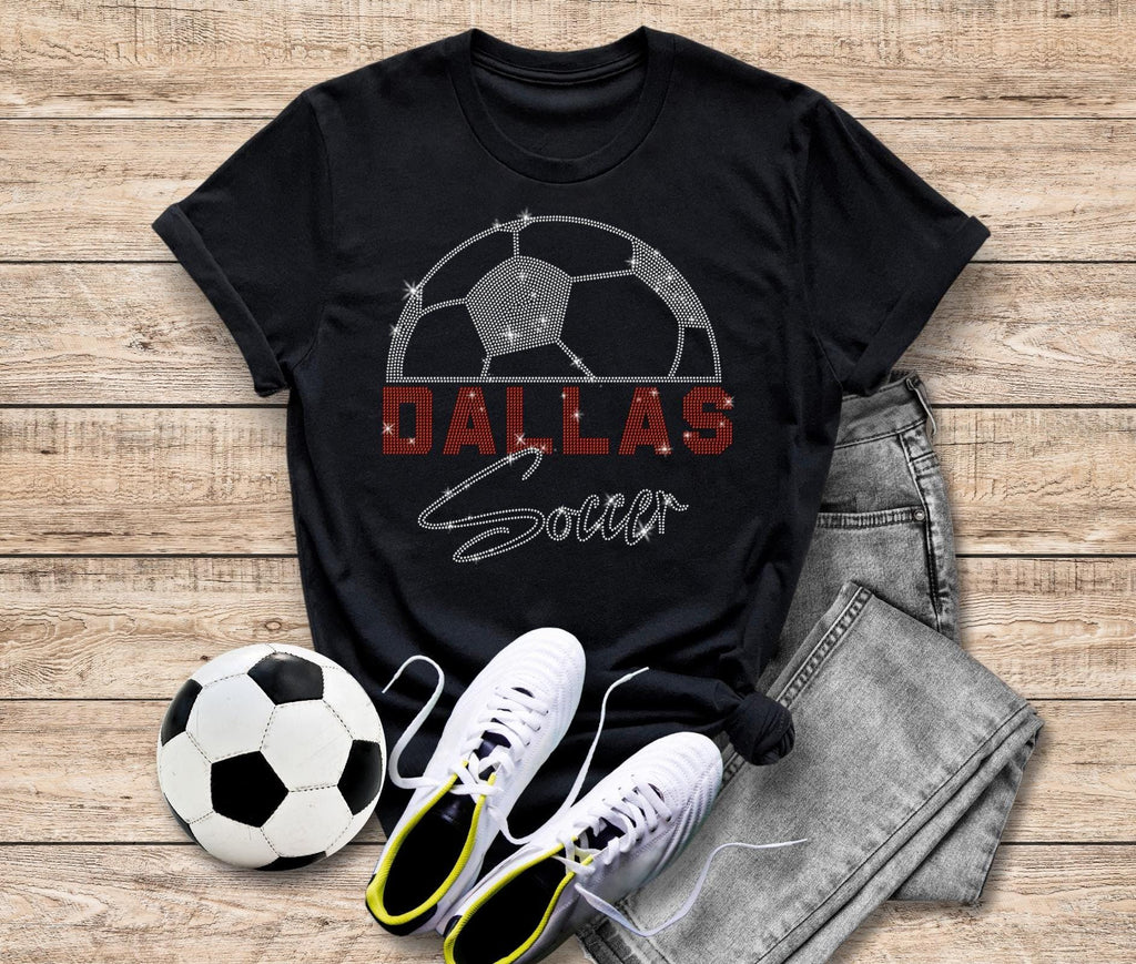 Dallas Rhinestone Soccer T-Shirt: Game Day Tailgate Tee