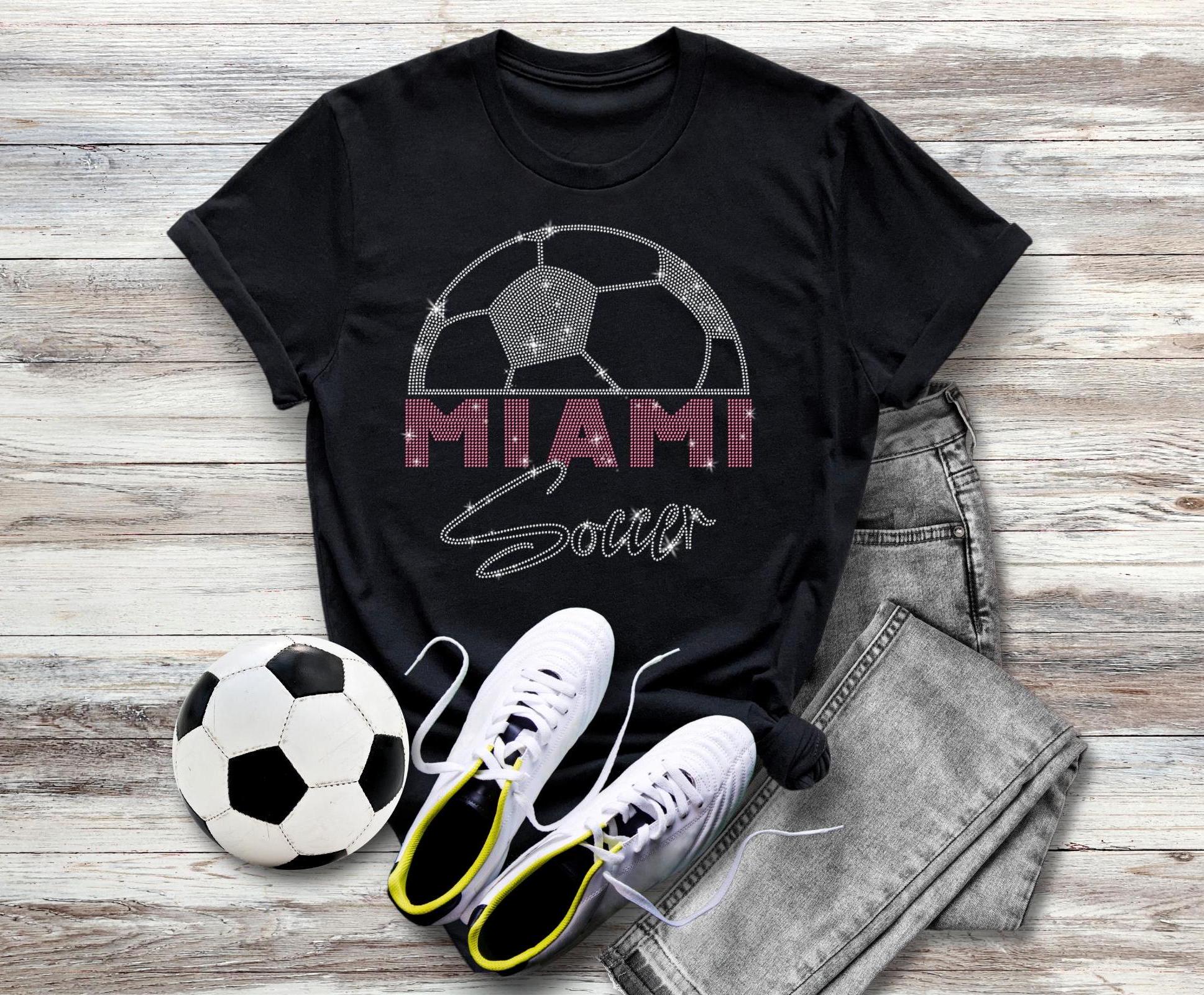 Miami Rhinestone Soccer T-Shirt: Game Day Comfort Colors Tee Main image