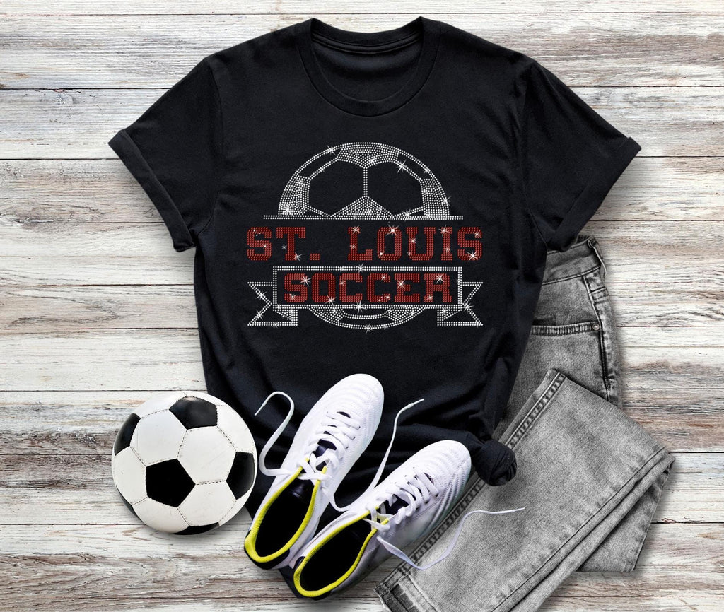 St. Louis Rhinestone Soccer T-Shirt: Vintage Sports Fan Apparel