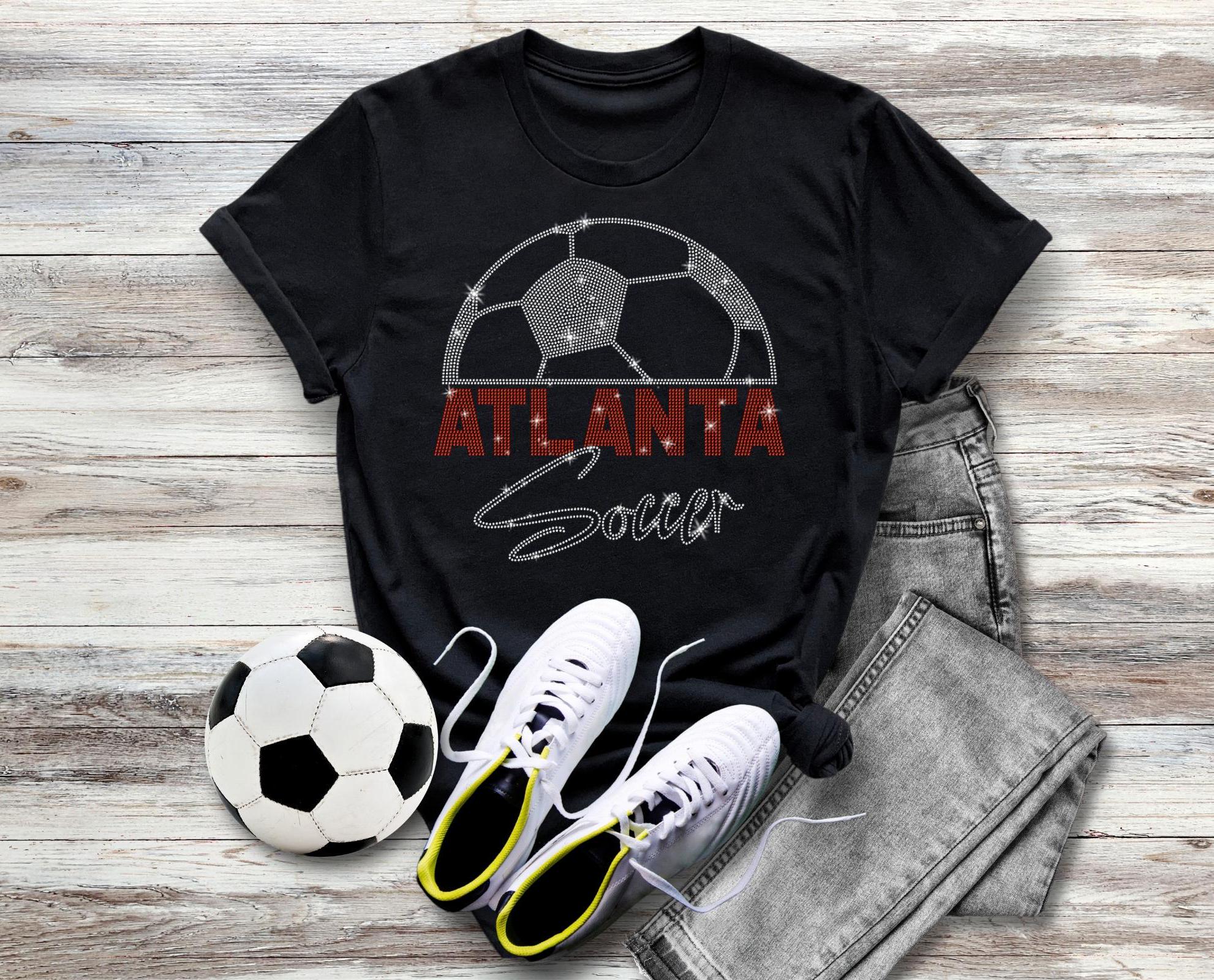 Atlanta Rhinestone Soccer Shirt: Retro Game Day Tee