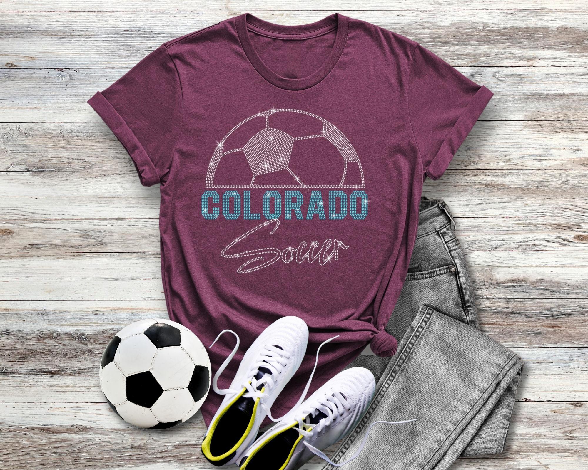 Colorado Rhinestone Soccer Shirt: Soft-Style Game Day Tee Secondary image