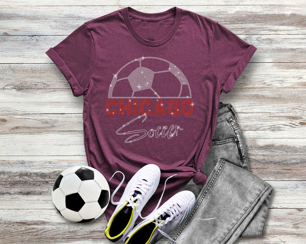 Chicago Rhinestone Soccer T-Shirt: Team Mascot Tee