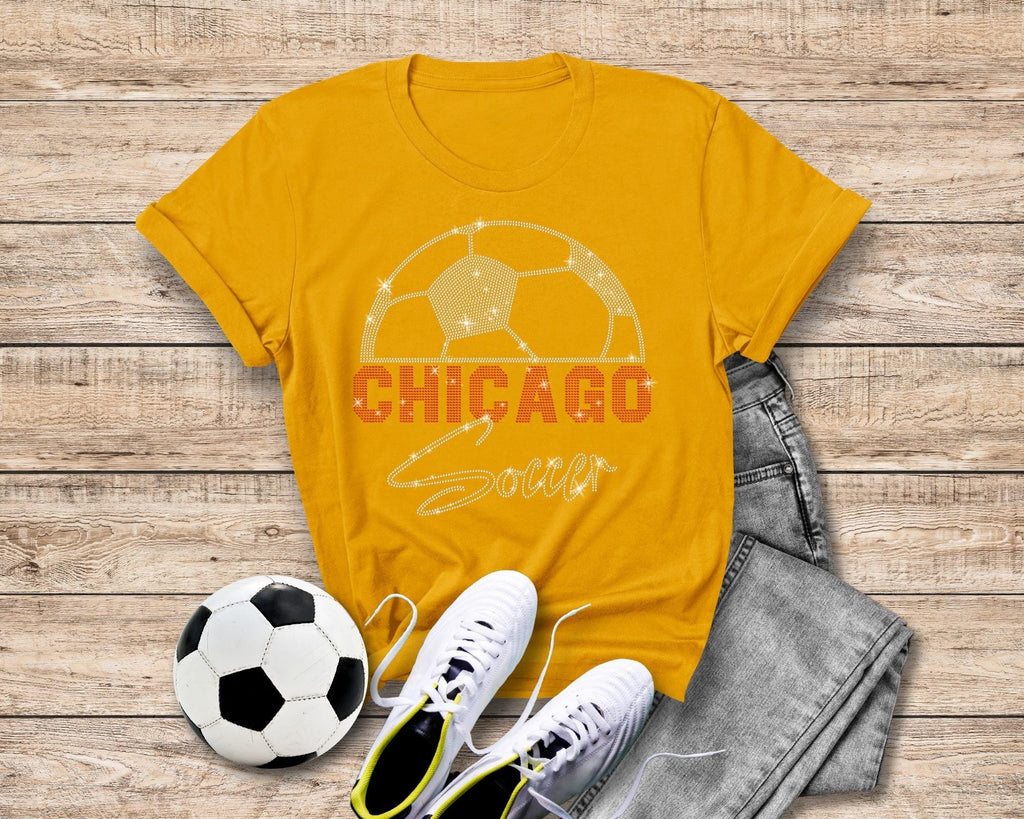 Chicago Rhinestone Soccer T-Shirt: Team Mascot Tee