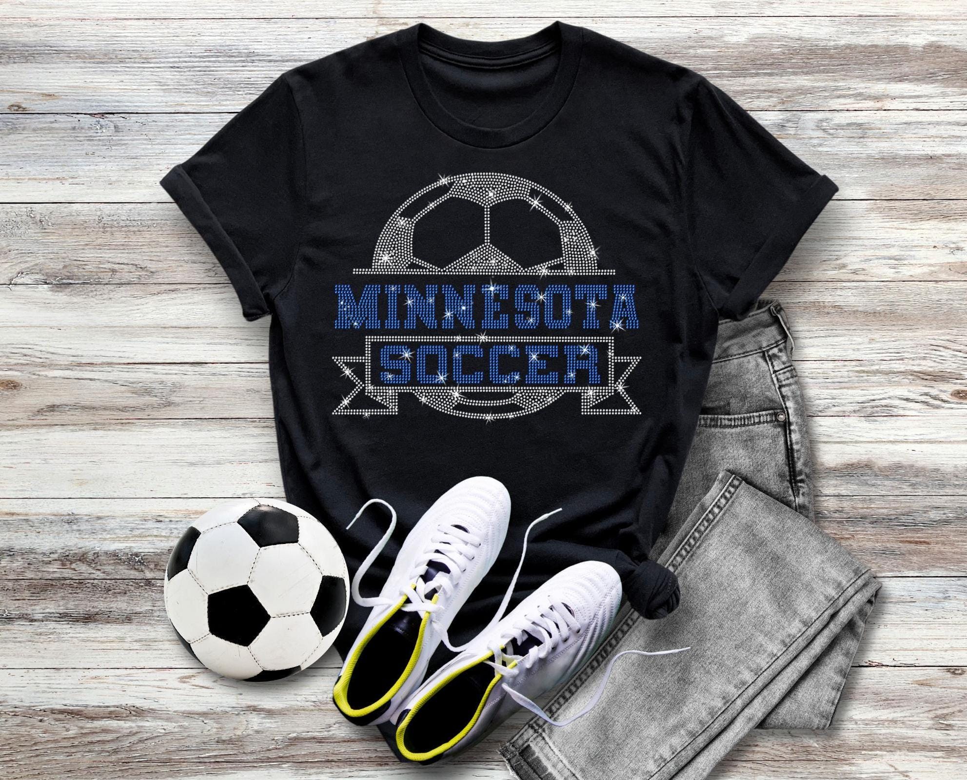 Minnesota Rhinestone Soccer T-Shirt: Vintage Sports Fan Tee Main image