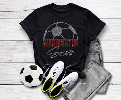 Washington Rhinestone Soccer T-Shirt: Soft Sports Fan Apparel