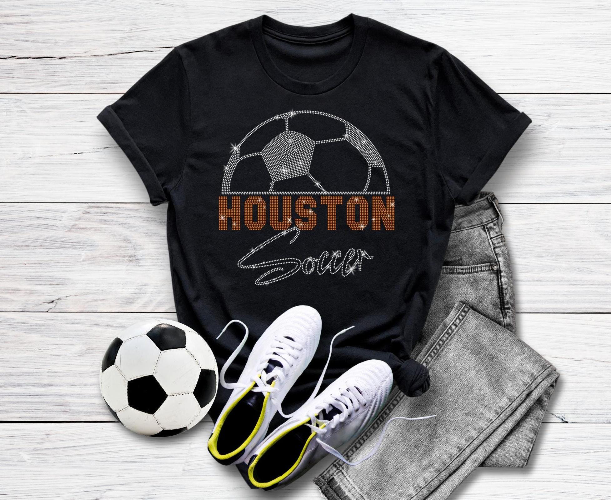 Houston Rhinestone Soccer T-Shirt: Youth Sports Fan Apparel Main image