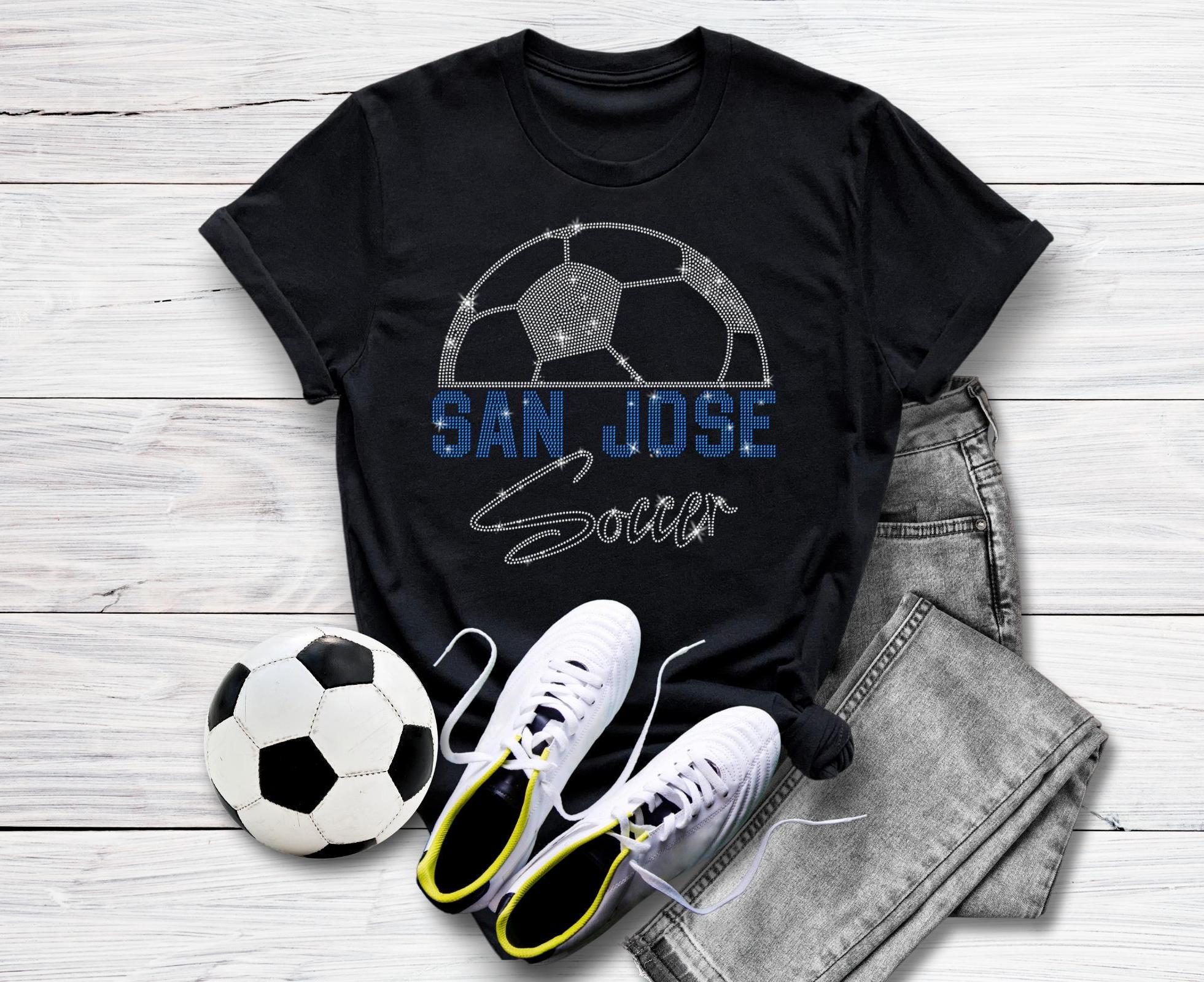 San Jose Rhinestone Soccer T-Shirt: Vintage Sports Apparel