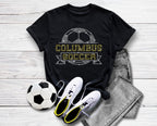 Columbus Rhinestone Soccer T-Shirt: Game Day Football Gift