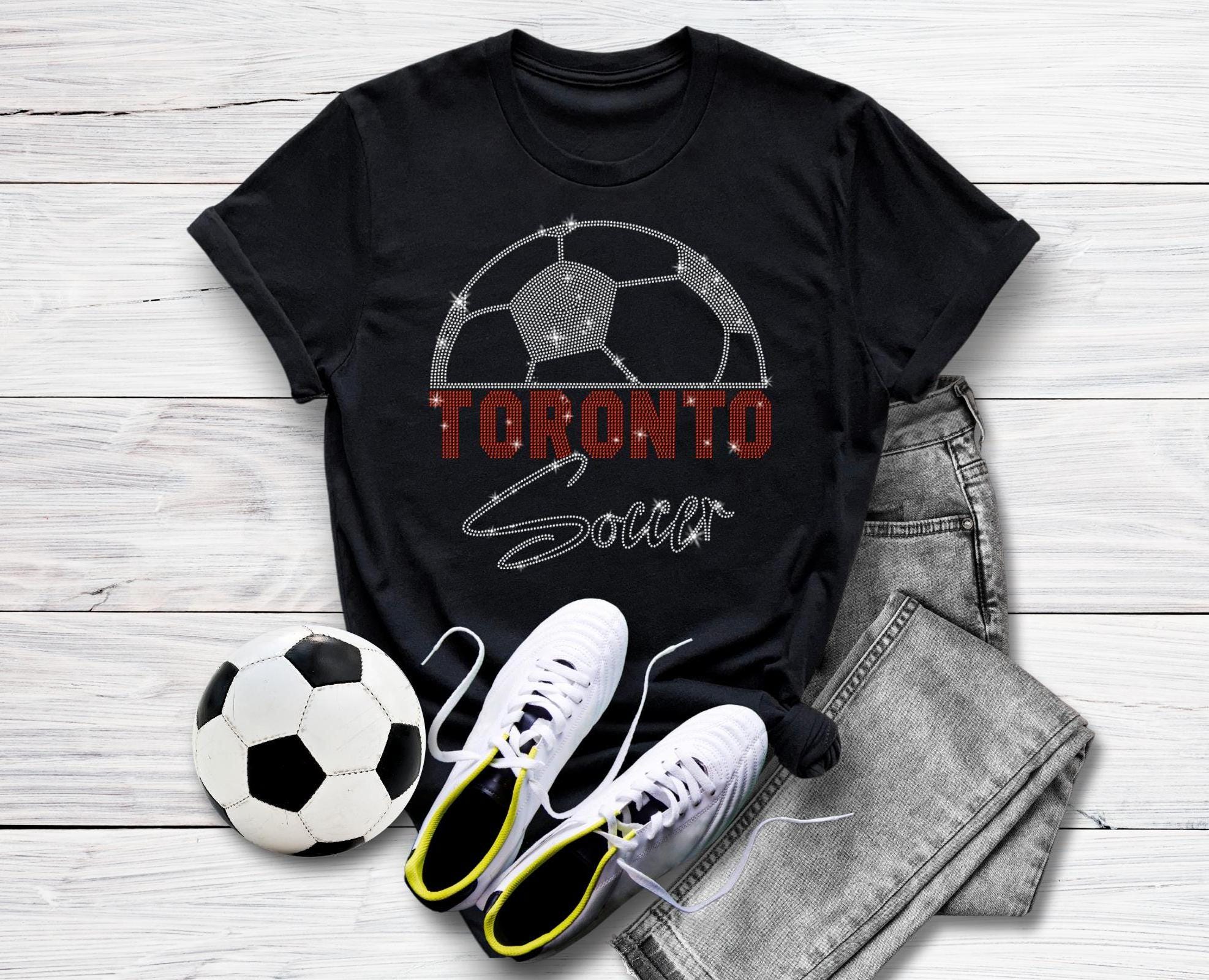 Toronto Rhinestone Soccer T-Shirt: Unisex Sports Fan Tee