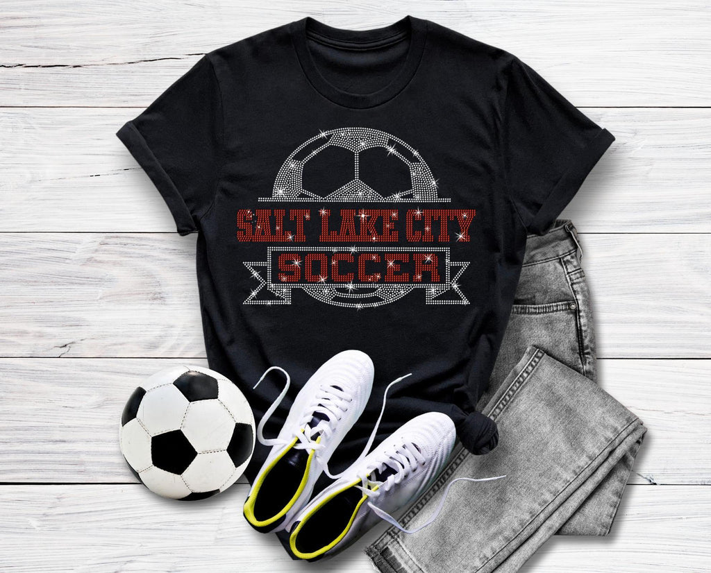 Salt Lake City Soccer Rhinestone T-Shirt: Retro Soft Cotton Unisex Tee