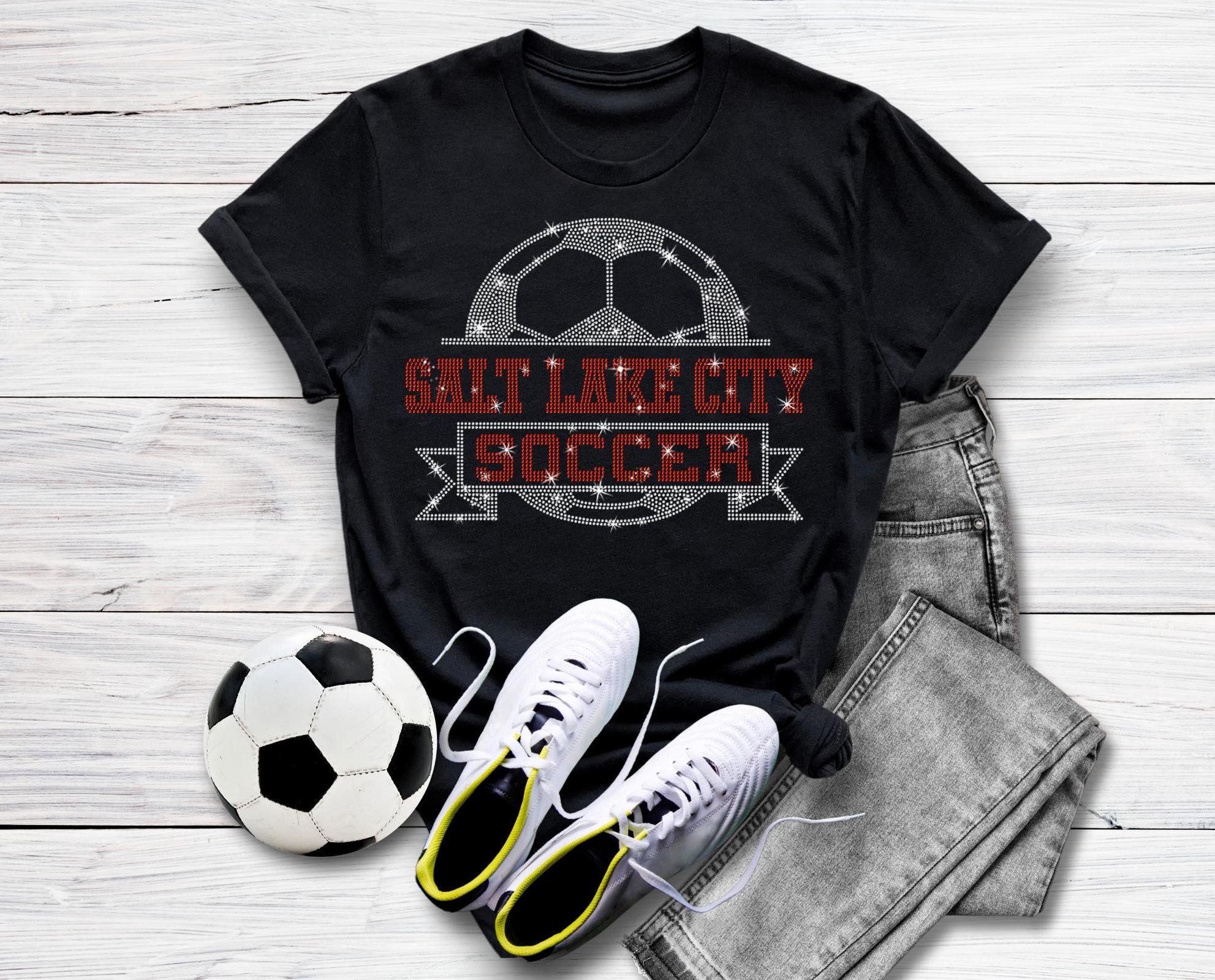 Salt Lake City Soccer Rhinestone T-Shirt: Retro Soft Cotton Unisex Tee