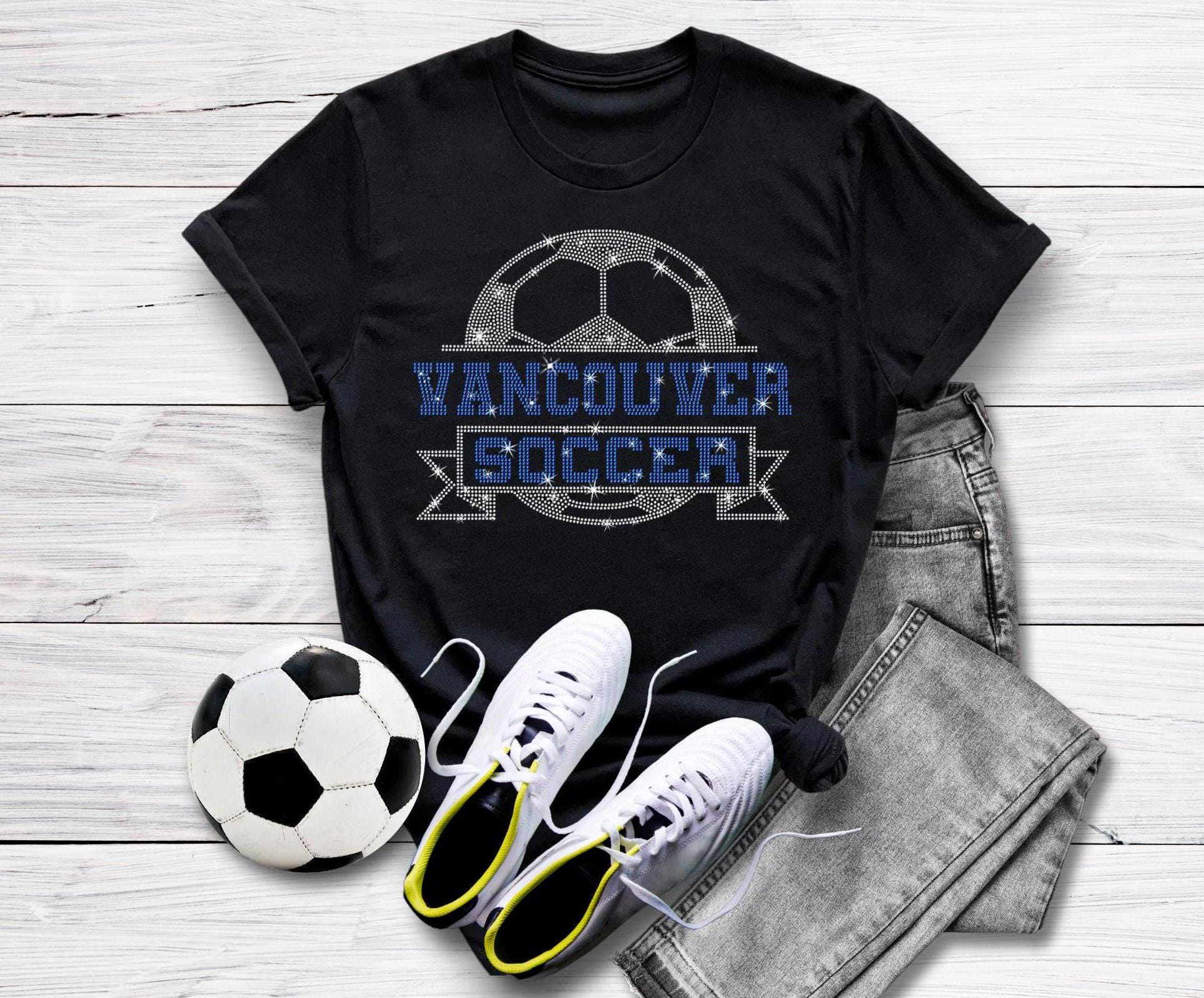 Vancouver Rhinestone Soccer T-Shirt: Unique Game Day Cotton Tee Main image