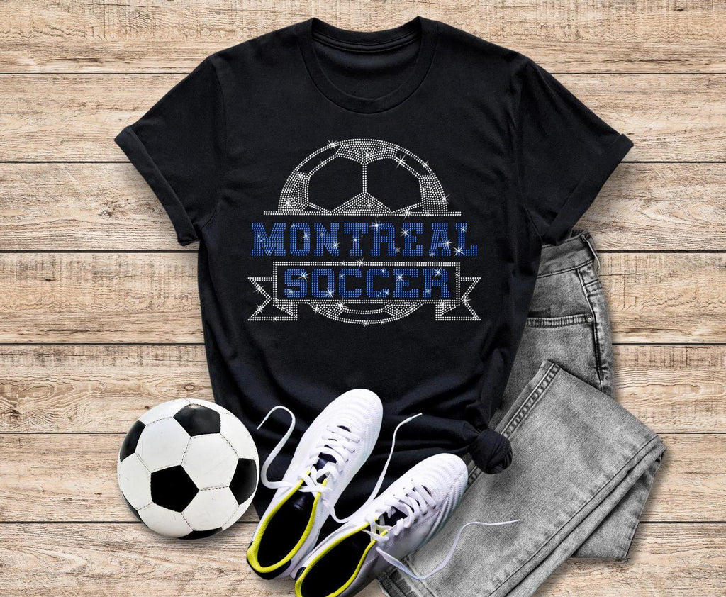 Montreal Rhinestone Soccer T-Shirt: Retro Sports Tee