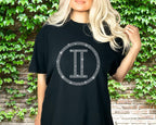 Gemini Rhinestone T-Shirt: Retro Astrology Unisex Shirt