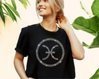 Rhinestone Pisces T-Shirt: Retro Zodiac Birthday Gift