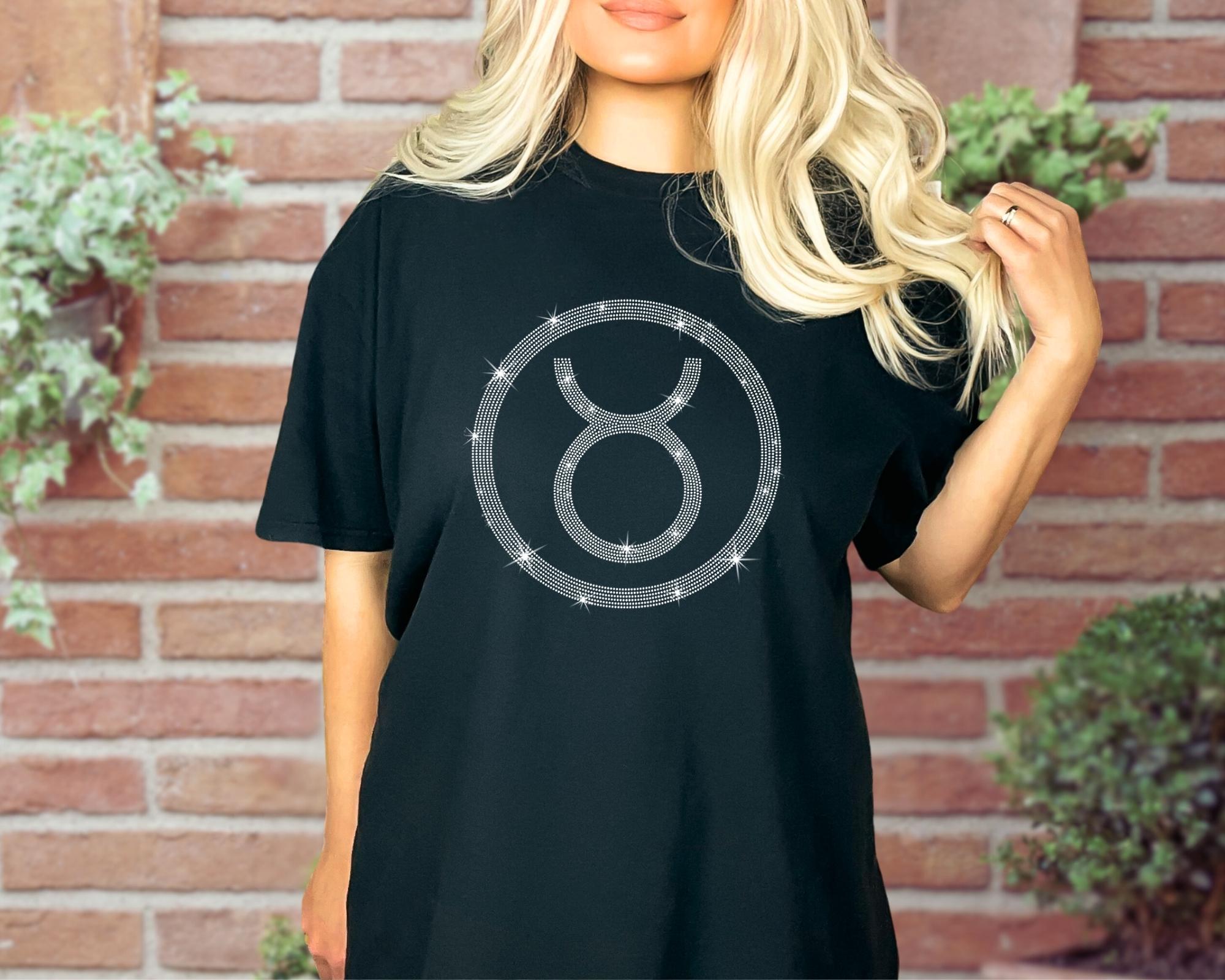 Taurus Zodiac Rhinestone T-Shirt: Comfort Colors Birthday Bling