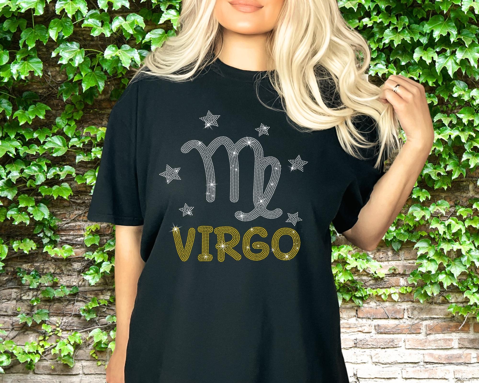 Virgo Rhinestone T-Shirt: Groovy Zodiac Birthday Tee Main image
