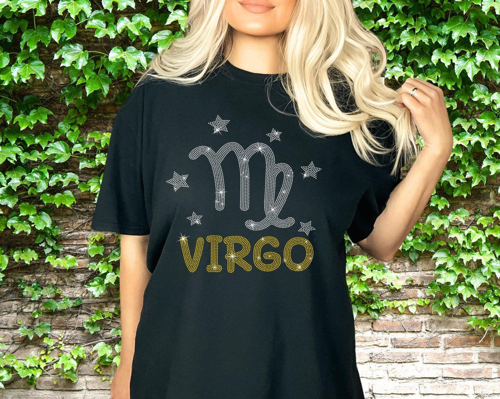 Virgo Rhinestone T-Shirt: Groovy Zodiac Birthday Tee