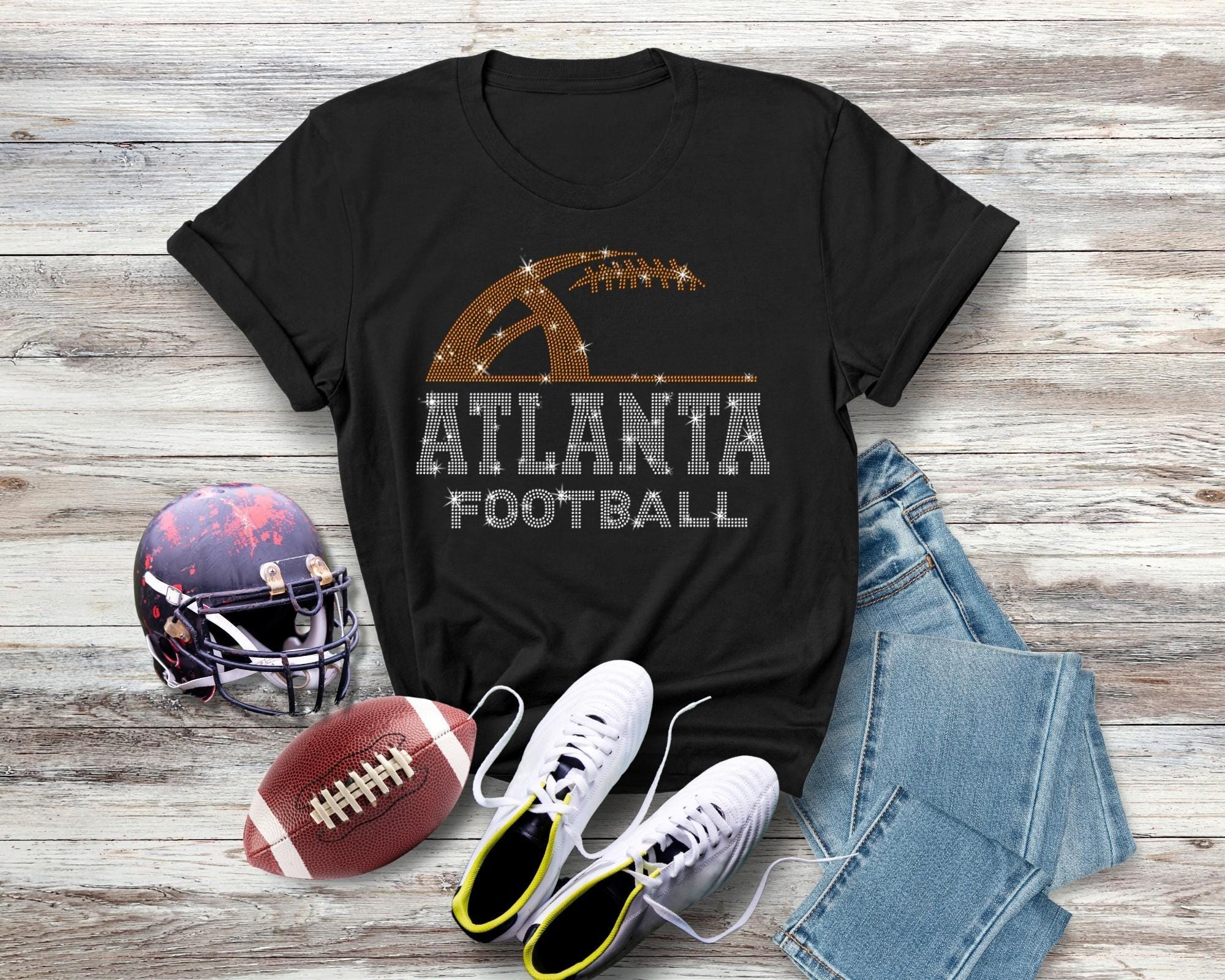 Atlanta Rhinestone Football T-Shirt: Retro Sunday Game Day Sweatshirt Main image