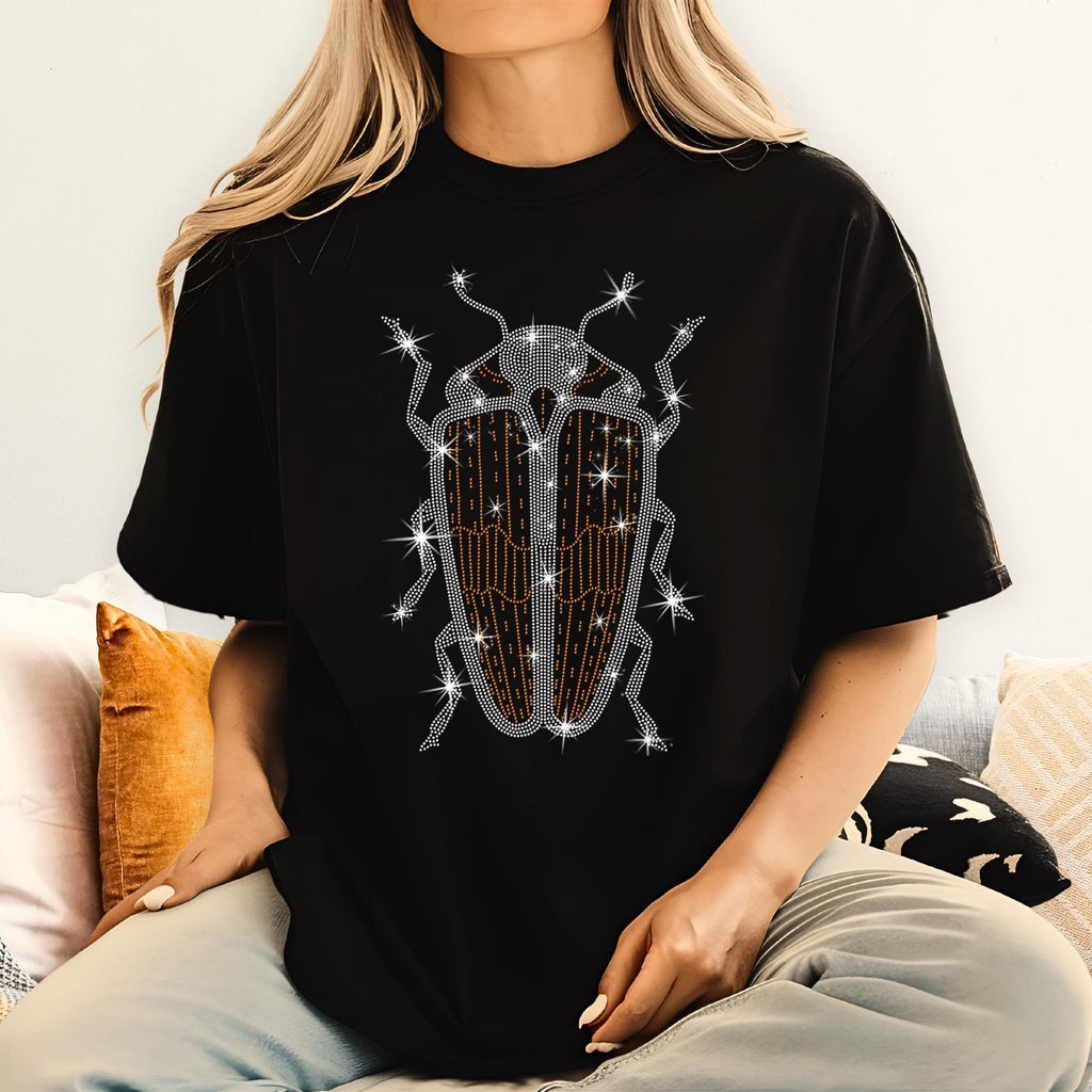 Rhinestone Beetle T-Shirt: Insect Design, Entomology Gift