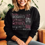Rhinestone Women's Day Sweatshirt: Strong Woman Gift