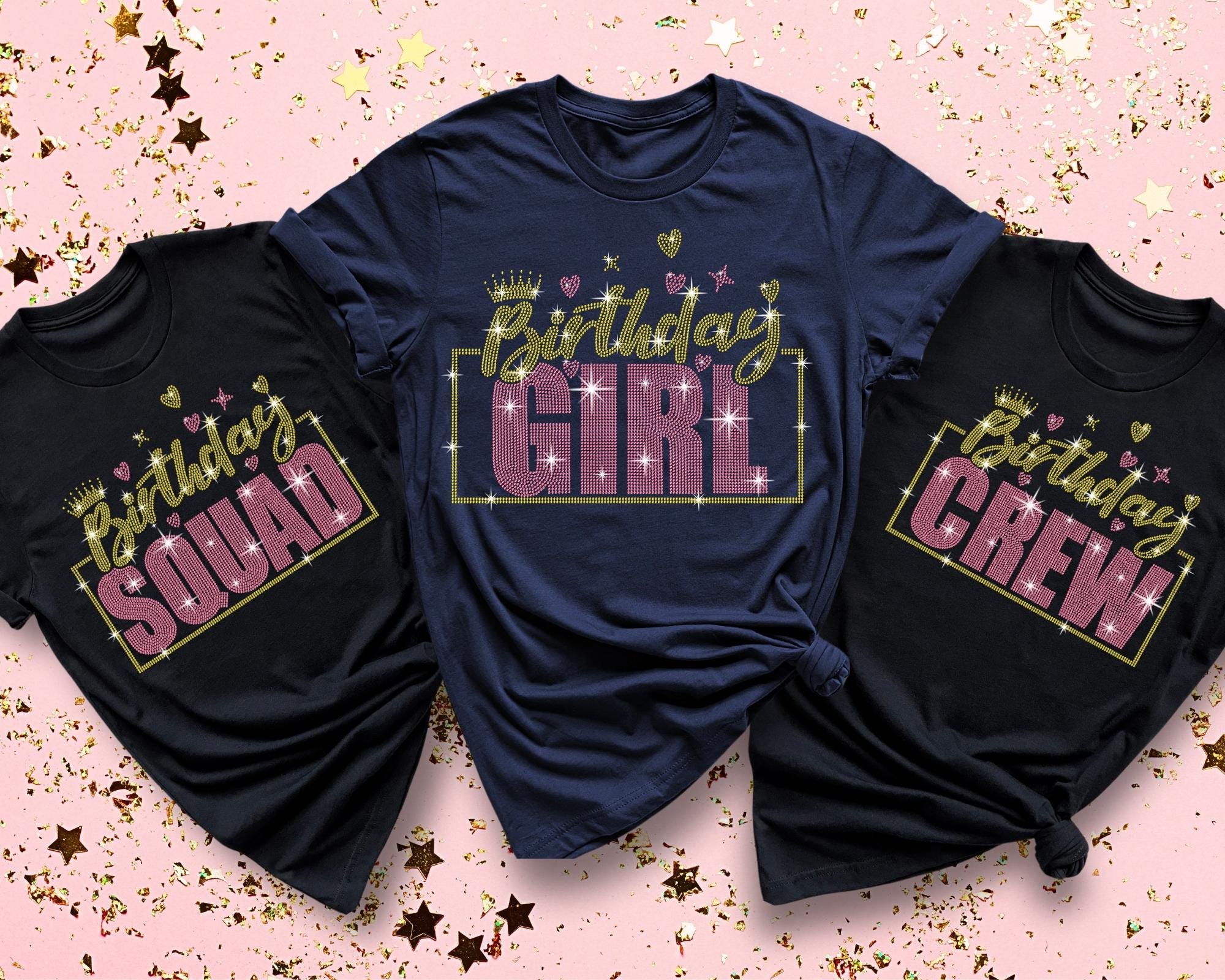 Rhinestone Birthday Girl T-Shirt: Matching Party Outfit Main image
