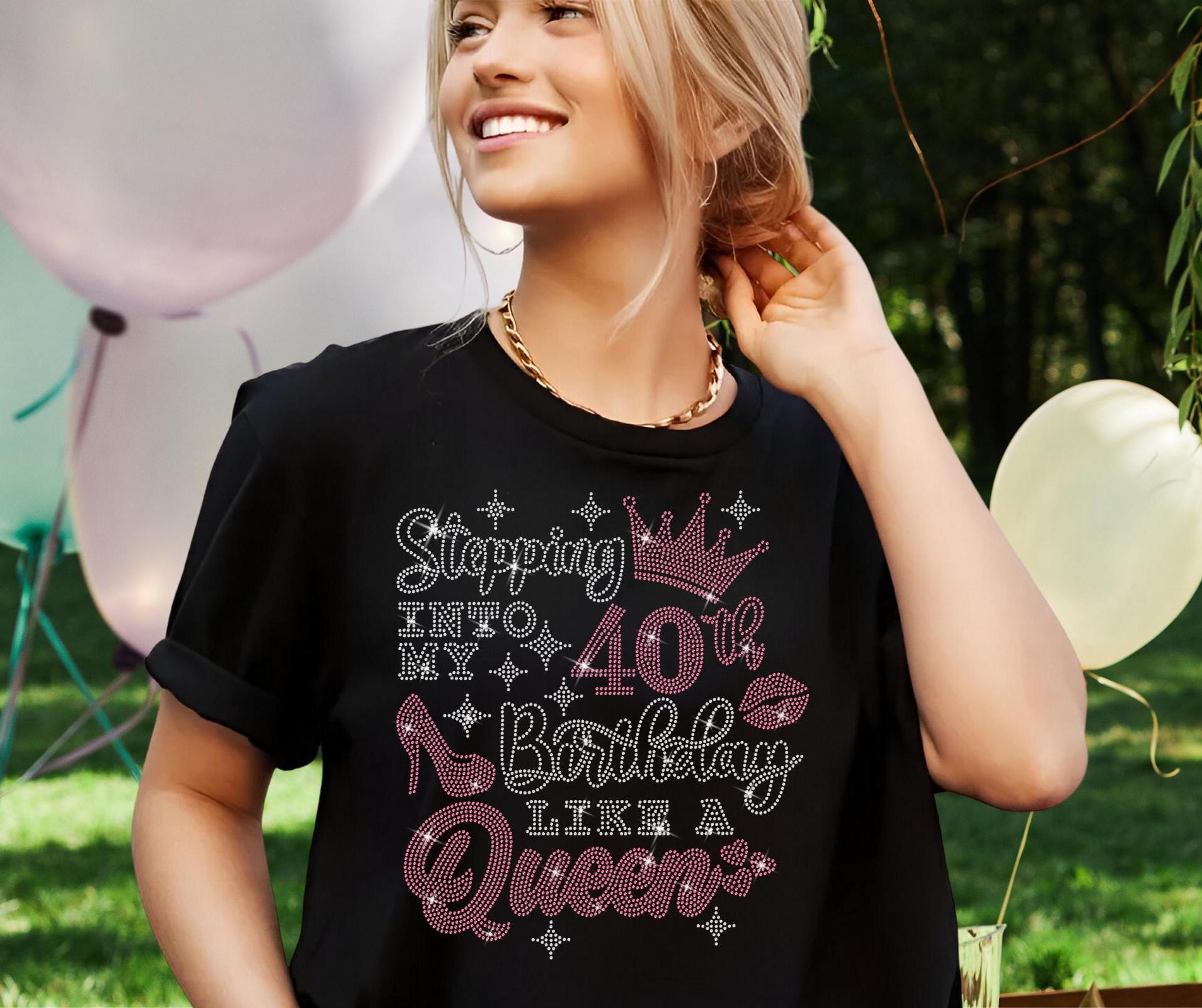 Rhinestone Birthday Queen Shirt: Funny 40th/50th/60th/80th Party Tee Main image
