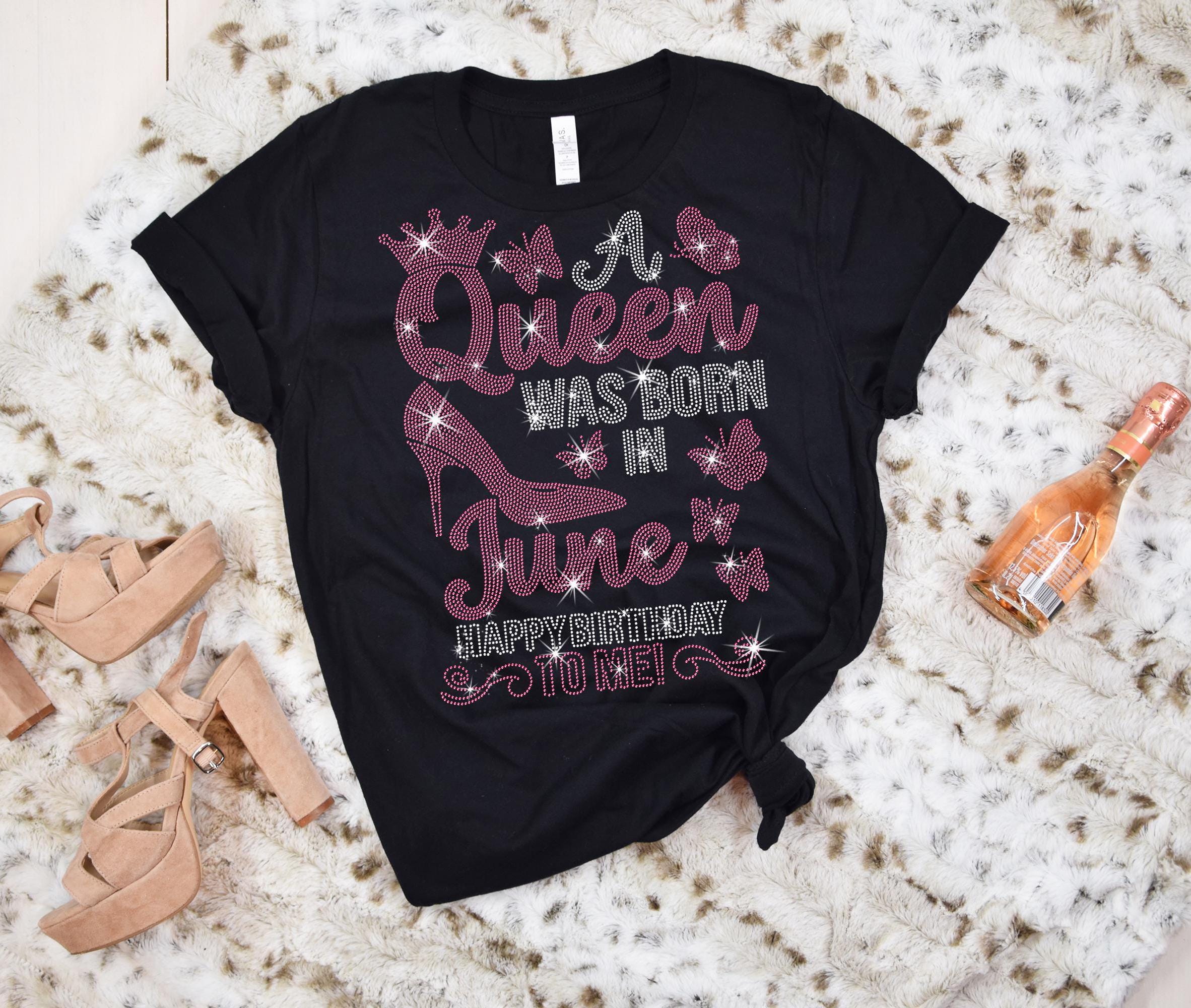 June Birthday Rhinestone Queen T-Shirt: Gemini Season Gift Main image