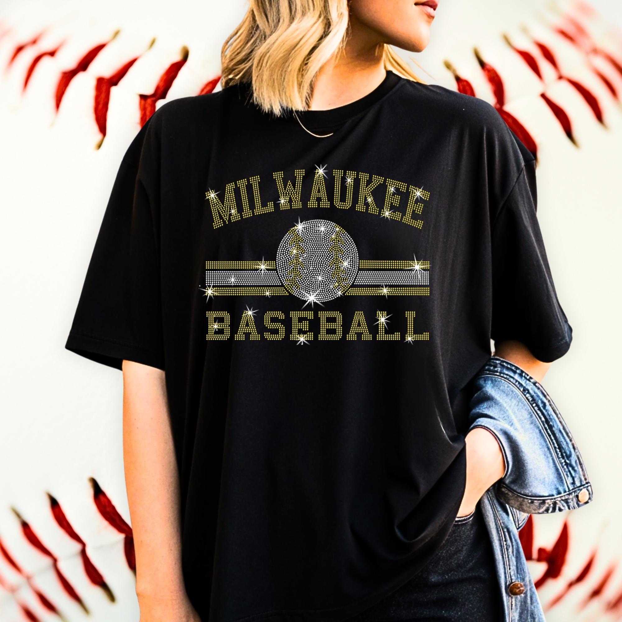 Milwaukee Baseball Rhinestone T-Shirt: Retro Mascot Game Day Tee Main image