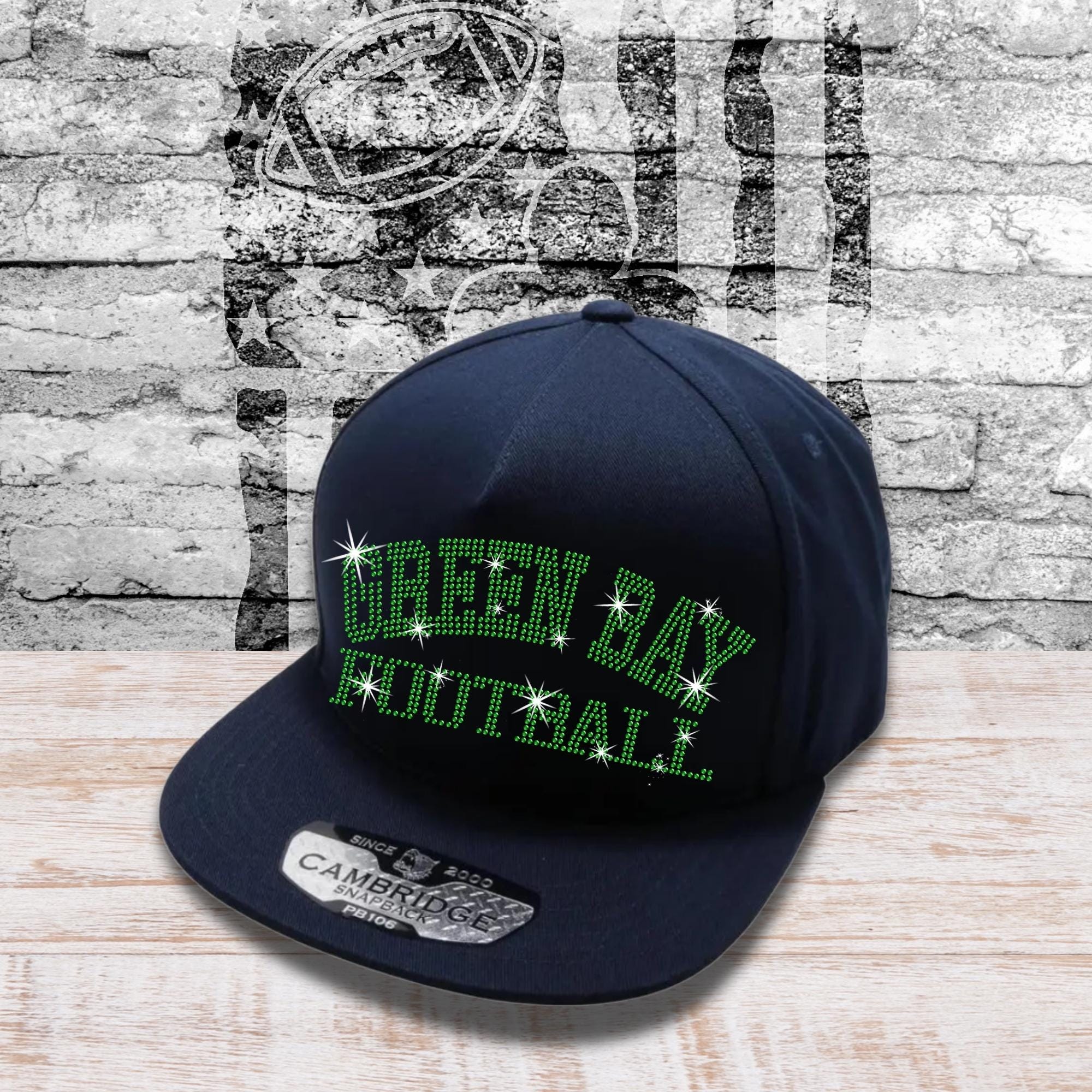 Green Bay Football Rhinestone Trucker Hat: Bling Game Day Cap