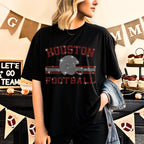 Houston Football Rhinestone T-Shirt: Vintage Retro Game Day Tee