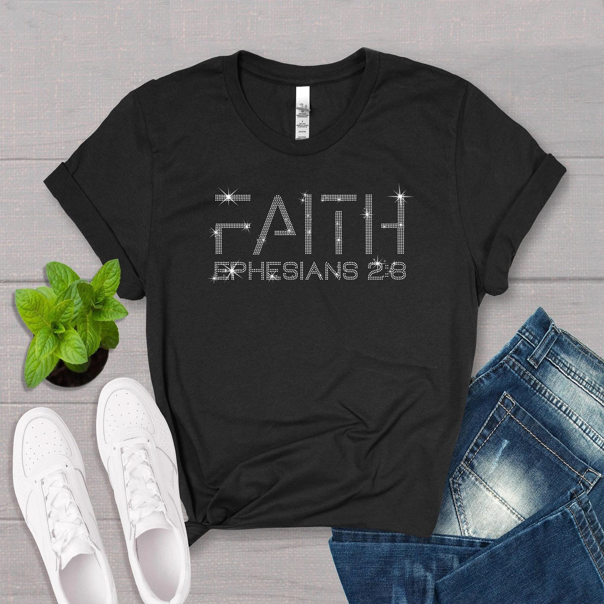 Faith Rhinestone Shirt: Christian Worship Comfort Colors Tee Main image