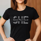 She Wake Pray Slay Rhinestone Shirt - Christian Religious Tee